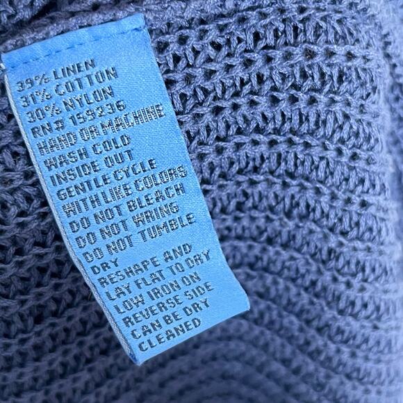 J. McLaughlin Long Sleeve Linen Blend Pullover Sweater Womens Large Blue Coastal - Picture 10 of 10